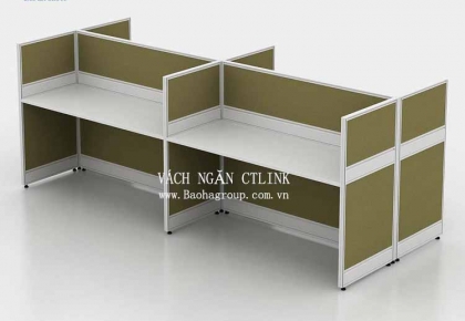 Vách ngăn bàn làm việc bọc nỉ 04 nhân viên